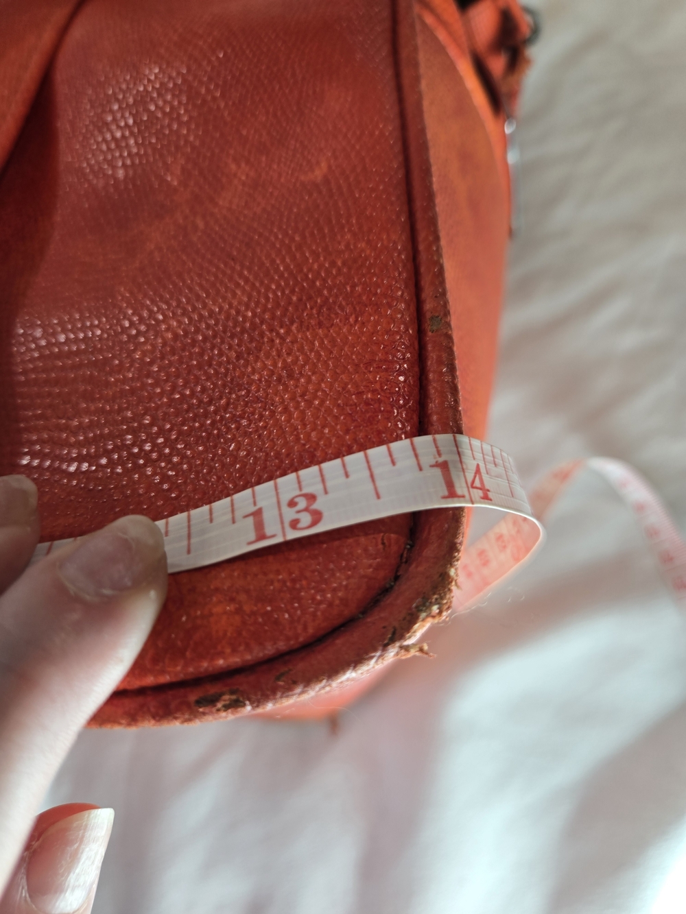 Vintage Samsonite Orange Leather Tote Amazing - Picture 14 of 16